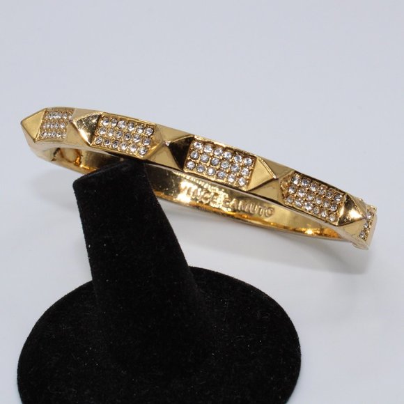 Vince Camuto Gold Spike Rhinestone Bangle Bracelet - Picture 1 of 4